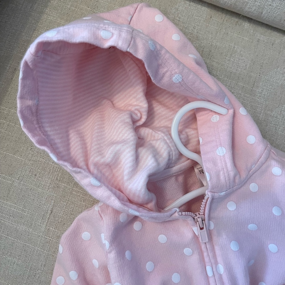 Carters Just One You Girls Pink Polka Dot Lightweight Jacket 12M